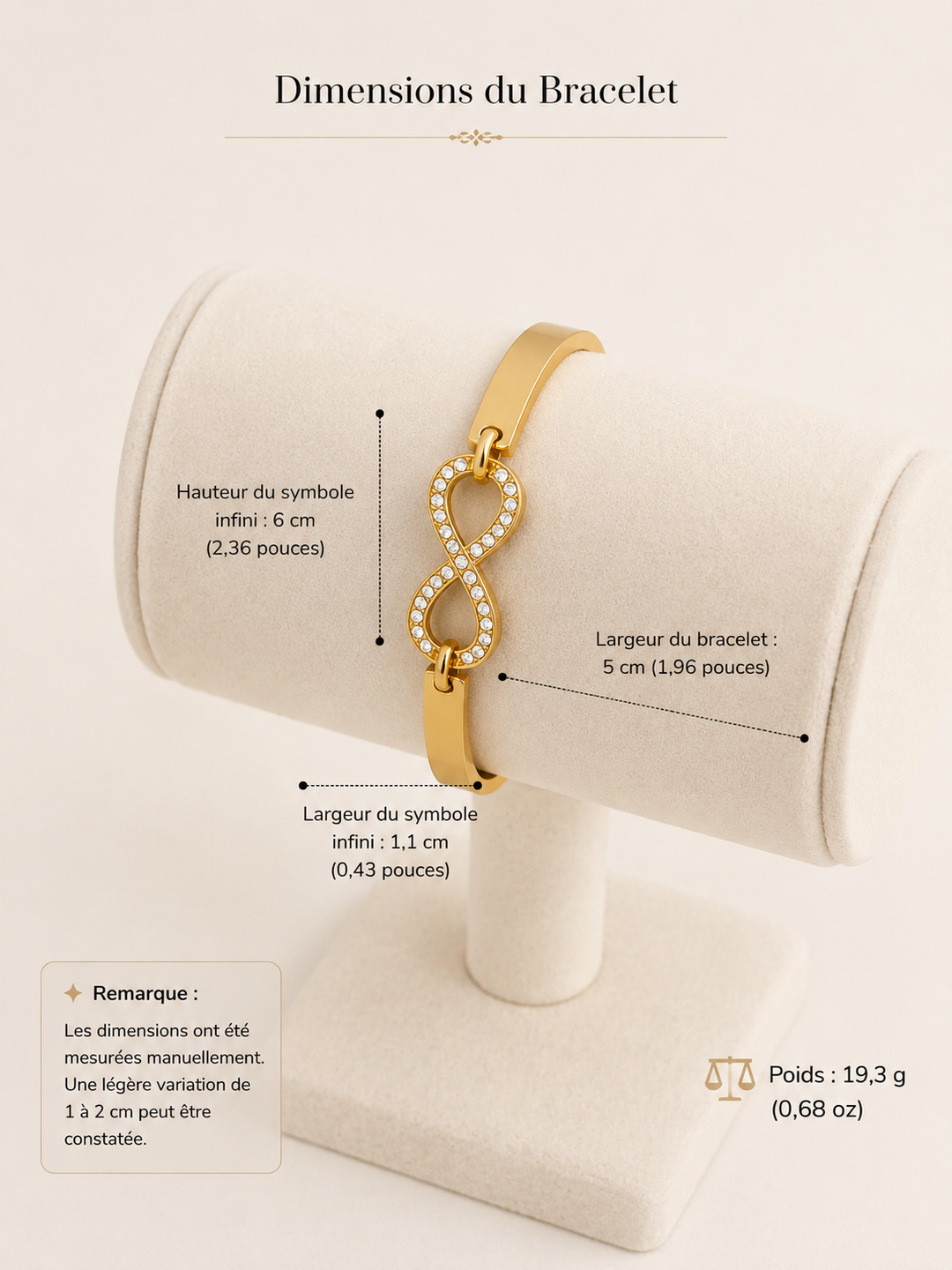 Bracelet doré infini