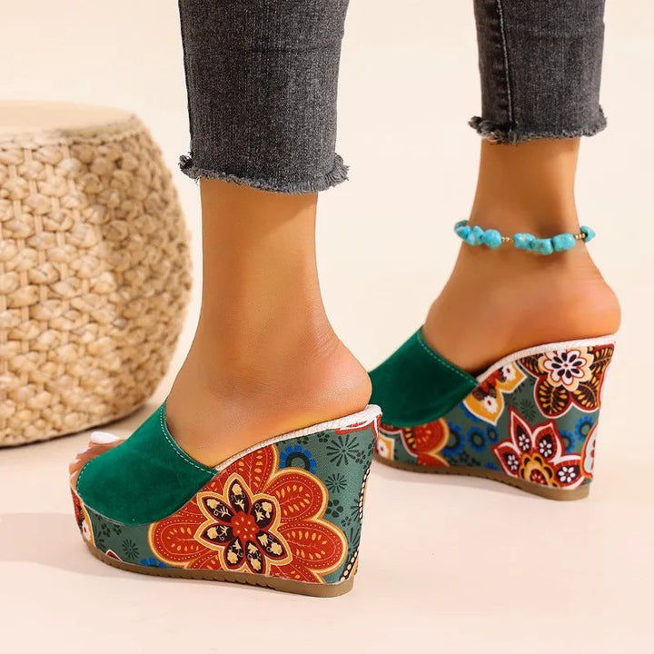 Margot — Mules Élégantes à Talon Fleuri