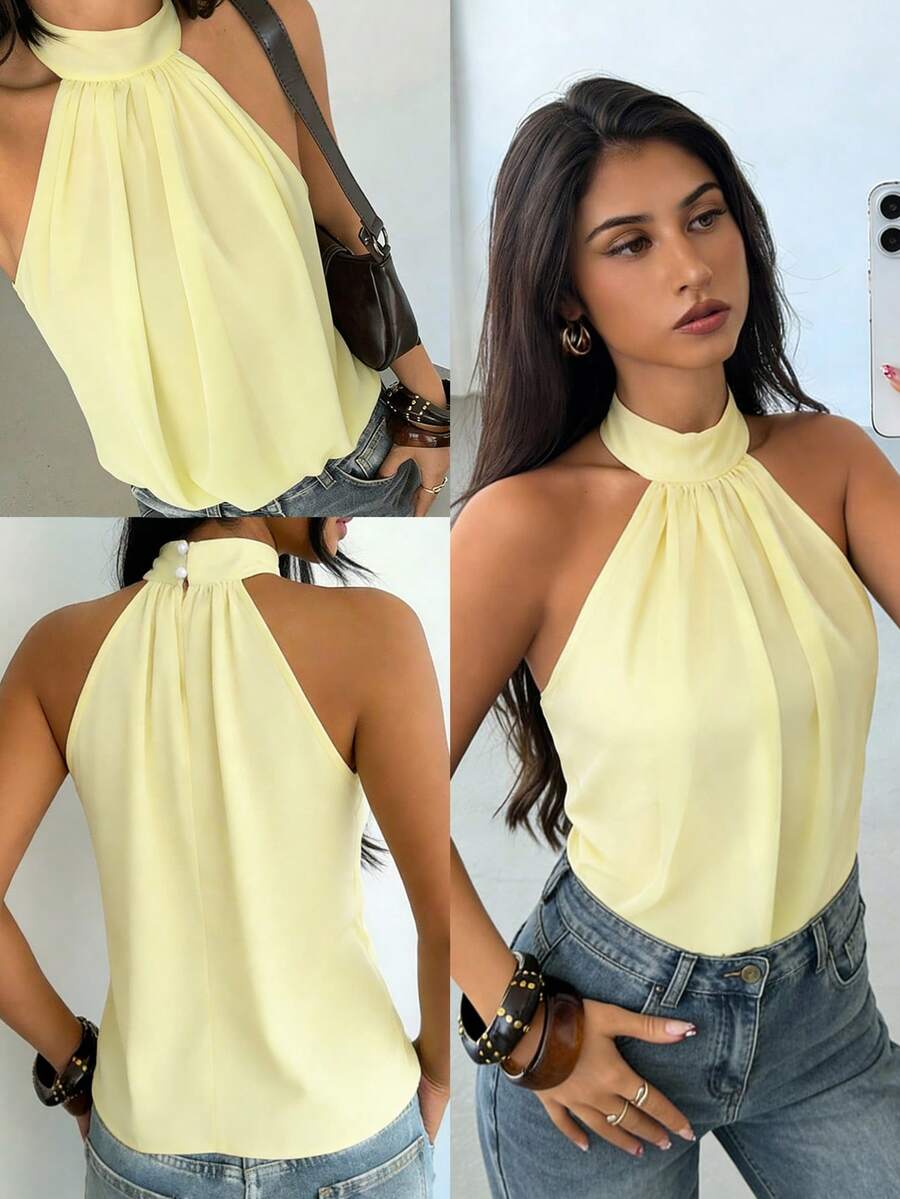 Top Halter Chiffon Parisien