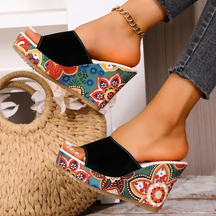 Margot — Mules Élégantes à Talon Fleuri