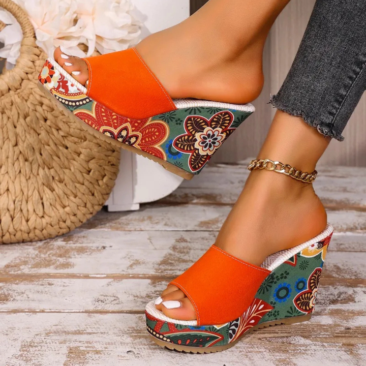 Margot — Mules Élégantes à Talon Fleuri