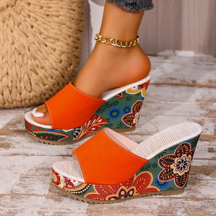 Margot — Mules Élégantes à Talon Fleuri