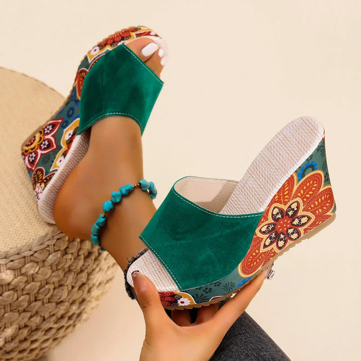 Margot — Mules Élégantes à Talon Fleuri