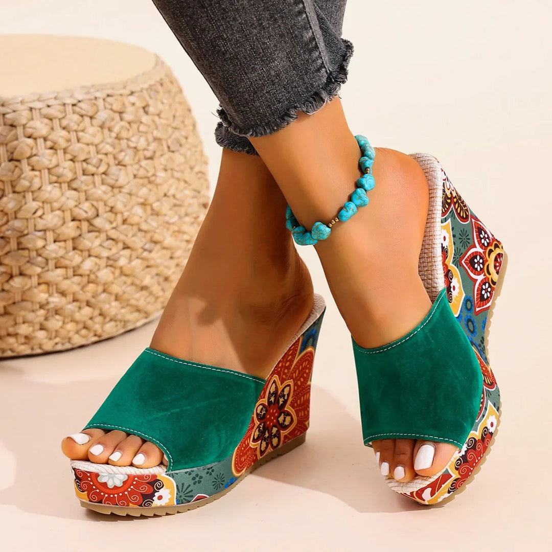 Margot — Mules Élégantes à Talon Fleuri