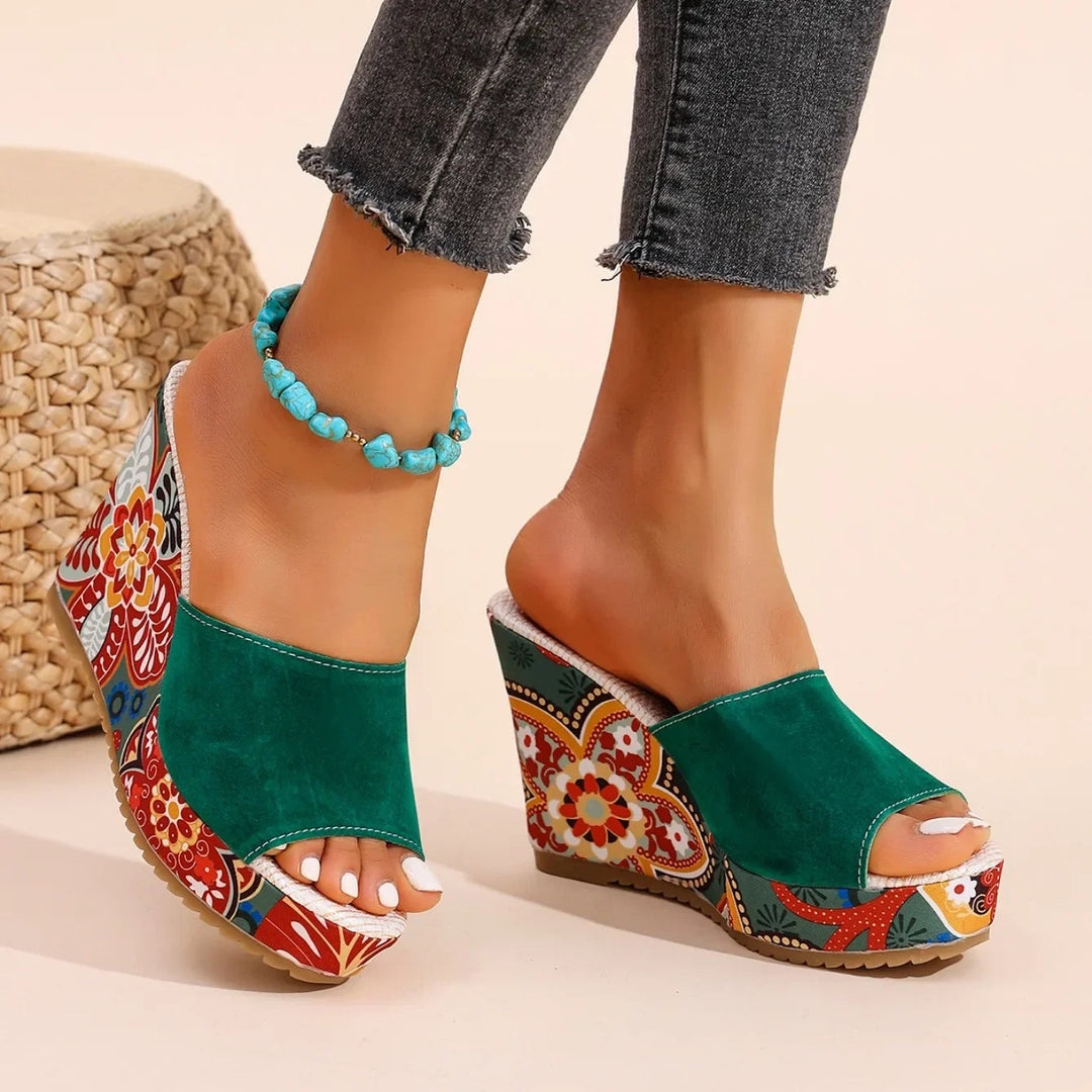 Margot — Mules Élégantes à Talon Fleuri