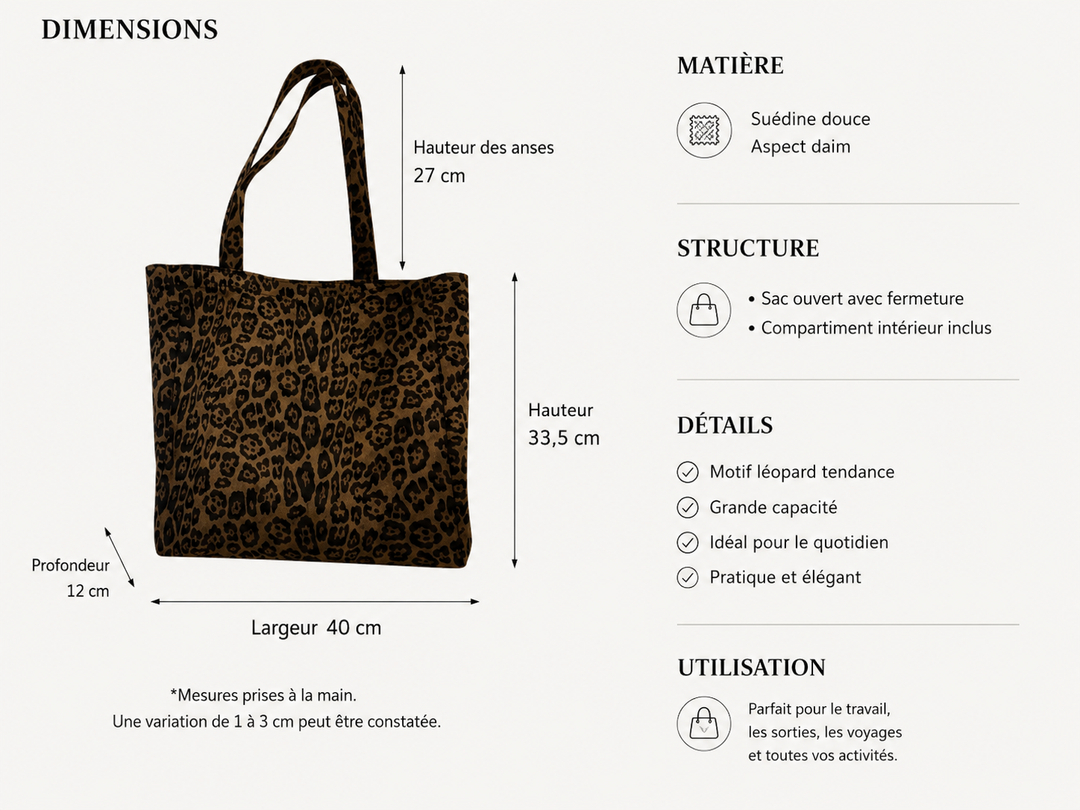 Sac cabas imprimé léopard